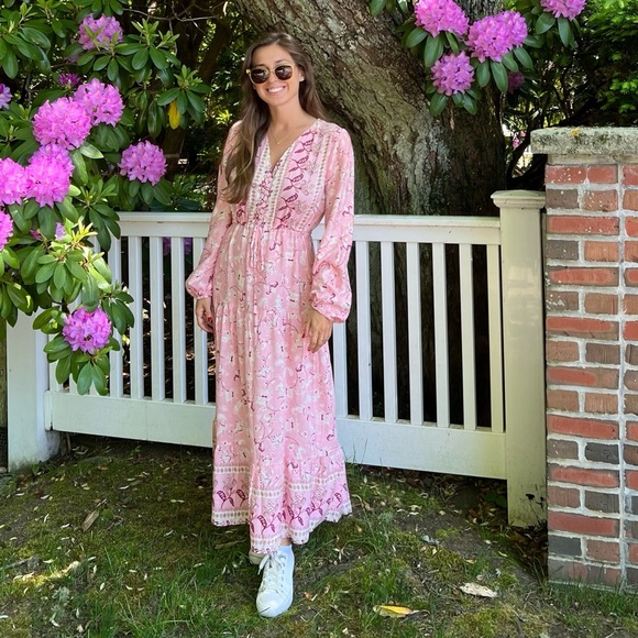 Light Weight Pink Printed Dress - Picture 1 of 3